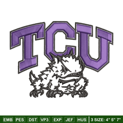 TCU Horned Frogs embroidery design, TCU Horned Frogs embroidery, logo Sport, Sport embroidery, NCAA embroidery.