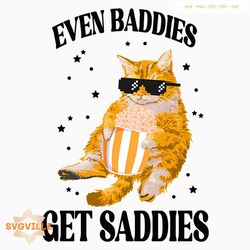 Cat Even Baddies Get Saddies PNG
