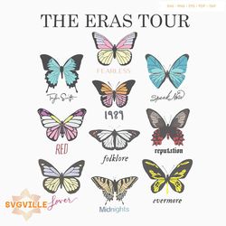 Vintage The Eras Tour Butterfly Albums PNG Download