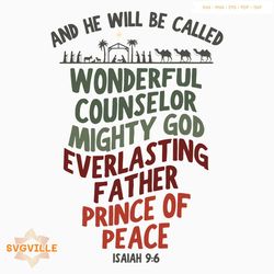 Retro Religious Christmas He Will Be Called SVG Download