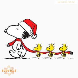 Christmas Snoopy And Woodstock Cartoon Characters SVG