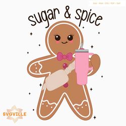 Retro Sugar And Spice Boujee Gingerbread PNG Download