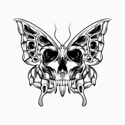 Skull Butterfly Svg, Skull Svg, Skull Butterfly Clipart, Gothic Svg, Skeleton Svg, Skull Cricut, Skull Shirt