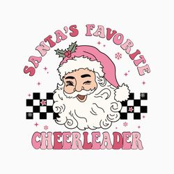 Christmas Cheerleader PNG Sublimation, Santa's Favorite Cheerleader PNG, Cheerleader Pink Christmas Shirt, Cheerleading