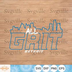 All Grit Detroit Skyline Football NFL SVG