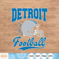 Retro NFL Detroit Football Helmet SVG