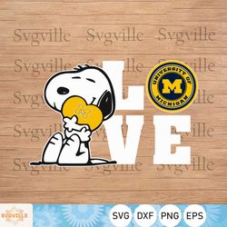 Snoopy Love Michigan Wolverines SVG