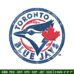 Toronto Blue Jays logo Embroidery, MLB Embroidery, Sport embroidery, Logo Embroidery, MLB Embroidery design.
