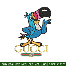 Toucan Sam Gucci Embroidery design, Toucan Sam Embroidery, cartoon design, Embroidery File, Gucci logo, Instant download