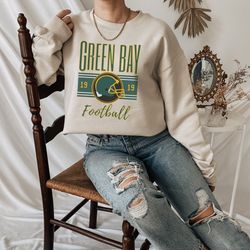 Green Bay Football Vintage Crewneck Sweatshirt, Retro Green Bay Sweater, Cute Green Bay Gift, Oversized Green Bay Tailga