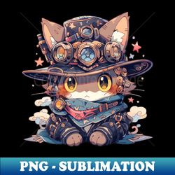 Steampunk Pet Cat - Vintage Sublimation PNG Download - Boost Your Success with this Inspirational PNG Download