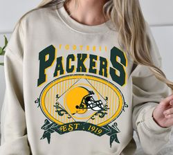 Green Bay Packers Football Sweatshirt, Vintage Style Green Bay Football, Retro 90s Packers Football Hoodie, Green Bay Sh