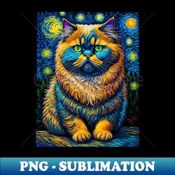 The Persian Cat in starry night - Special Edition Sublimation PNG File - Perfect for Sublimation Mastery