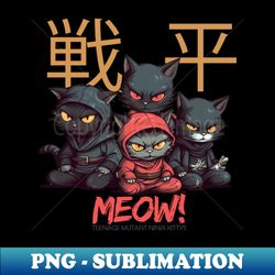 Meow Teenage Mutant Ninja Kittys - Sublimation-Ready PNG File - Transform Your Sublimation Creations