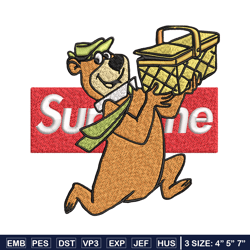 Yogi Bear Supreme Embroidery design, Yogi Bear Embroidery, cartoon design, logo shirt, Embroidery File, Instant download