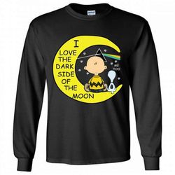 Snoopy and Charlie Brown I love the dark side of the moon Long Shirt