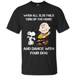 Snoopy Charlie Brown When All Else Fails Turn Up The Music T-Shirt