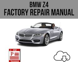 BMW Z4 2009-2016 Workshop Service Repair Manual Download