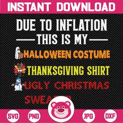 Due to Inflation This is My Thanksgiving Christmas, Thanksgiving Christmas Png, My Halloween Costume, Thanksgiving Shirt