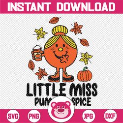 Little Miss Pumpkin Spice Cute Fall Pumpkin Thanksgiving, Little Miss Thanksgiving Halloween Svg, Funny Halloween Svg, K