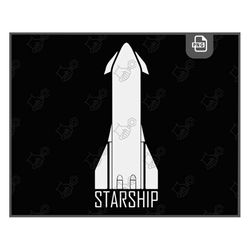 Customizable Starship Design PNG | Elon Musk Fan Art | Easy to use | Transparent Background | Space X |Resolution 300dpi