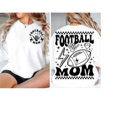 Retro Football Mom SVG PNG, Football Game Day Mom design, Funny Football Svg, Front and Back Svg, Aesthetic Cut File & S