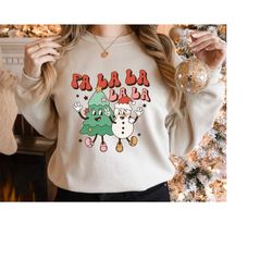 Fa La La La La Sweatshirt, Retro Christmas Sweatshirt, Funny Christmas Sweater, Cute Xmas Sweatshirt, Merry Christmas Sw