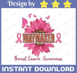 Breast Cancer Awareness Sunflower PNG, Breast Cancer Awareness, Pink Ribbon Sublimation Design Downloads, Png Download D