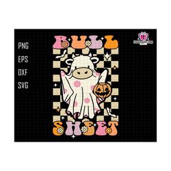 Bull Sheet Svg, Ghost Cows Svg, Funny Cow Svg, Spooky Pumpkin Svg, Cow Lover Svg, Spooky Season Svg, Checkered Design, Instant Download