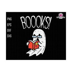 Halloween Booooks SVG , Librarian SVG , Book Lover , Ghost reading svg , Halloween Party Teacher svg , Funny Halloween Svg