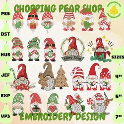 15+ Christmas Gnome Embroidery, Christmas Bundle Embroidery Design, Christmas Embroidery, Christmas 2023 Embroidery File