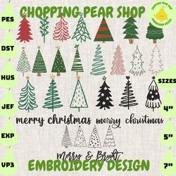 25+ Christmas Tree Embroidery, Christmas Bundle Embroidery, Retro Christmas Embroidery Design, Vintage Christmas 2023 Embroidery