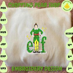 Christmas Embroidery Designs, Elf The Movies Embroidery, Elf Embroidery Designs, Christmas Movies Character Embroidery