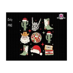 Trendy Christmas PNG, Santa Hat Png, Western Christmas Png, Christmas Sublimation, Merry And Bright, Cactus, Skeleton Christmas Png, Disco