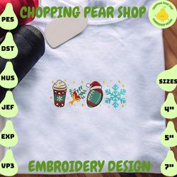 Christmas Embroidery Designs, Christmas Coffee Embroidery Designs, Merry Christmas Embroidery, Hand Drawn Embroidery Designs