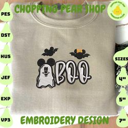 Cartoon Mouse Spooky Embroidery Design, Happy Halloween Embroidery File, Creepy Ghost Embroidery File, Cute Spooky Machine Embroidery Design, Instant Dowload