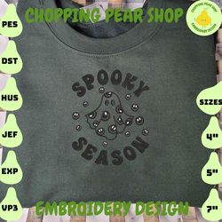 Spooky Season Embroidery Design, Happy Halloween Embroidery, Halloween Embroidery Designs, Retro Halloween Design