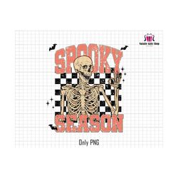Spooky Season PNG, Halloween Sublimation Png, Trendy Halloween Png, Fall Vibes Png, Skeleton Checkered, Spooky Png, Funny Halloween Png
