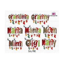 Family Christmas Png Bundle, Merry Christmas Png, Trendy Christmas, Hello Xmas Png, Santa Hat, Sublimation, Winter Png, Grandma, Nana, Gigi
