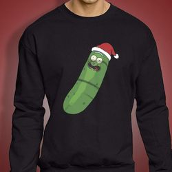 rick and morty   christmas hat pickle rick men&8217s sweatshirt