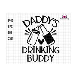 daddy's drinking buddy svg, cute beer stein cheers baby bottle svg, new dad design svg, dad and baby svg, newborn svg, father's day svg