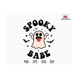 Spooky Babe Svg, Spooky Vibes Svg, Halloween Shirt Svg, Halloween Quote Svg, Funny Halloween Svg, Cute Ghost Svg, Retro Halloween Svg