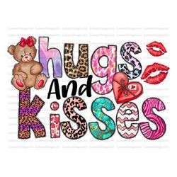 Hugs And Kisses Png, Love Valentine's Day PNG, Valentines png, Valentines Day, Heart, Western Png, Sublimation Design, D