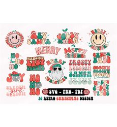 Retro Christmas SVG Bundle, Christmas Sublimation Designs, Retro Christmas Svg, Merry Christmas, Christmas Shirt Design,