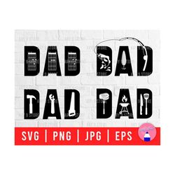 Dad Life Bundle Svg Png Eps Jpg Files | Guitar Dad Svg, Fishing Dad Svg, Tools Dad Svg, Grill Dad Svg | Father's Day Svg Files For DIY Gift