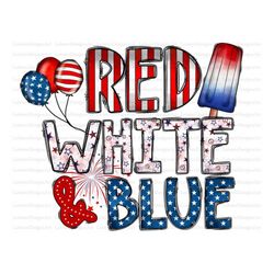 Red White Blue Png, America, USA, Western, 4th of July, American Flag, Ice Cream, Red White Blue Design, Digital Downloa