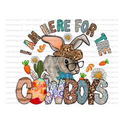 Here For The Cowboys Western Rodeo Easter Bunny, Happy Easter Png, Easter Design Png, Western, Rabbit, Digital Download,