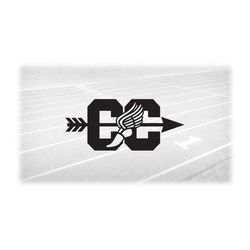 Sports Clipart: Black Style Letters 'CC' for Cross Country with Winged Track Shoe and Arrow Going Across - Digital Downl