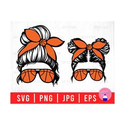 Basketball Mom Life And Daughter Svg Png Eps Jpg Files | Basketball Mom And Kid Svg Files For DIY T-shirt, Sticker, Mug, Gift