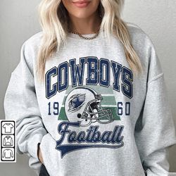 Cowboys Football Sweatshirt, Dak Prescott Shirt Retro Foobal American Crewneck, Dallas Vintage 90s Graphic Tee L169